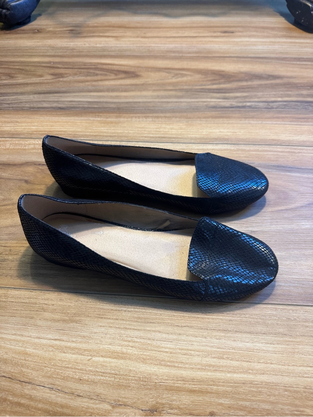 Old Navy Black Snake-Embossed Slip-On Loafers